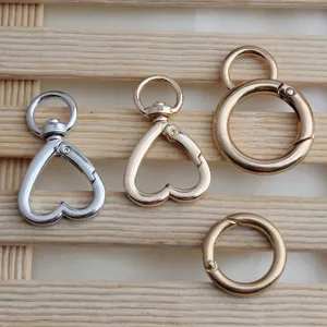 DIY metal alloy heart swivel clasps spring rings open jump rings jewelry making findings