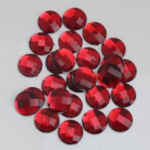 Rote Acryl Strasssteine 14mm facettierte runde Glitzersteine fur DIY Handarbeit Basteln.