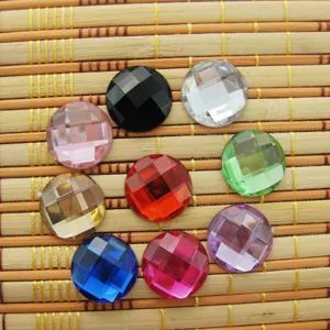 Strass in acrilico piatti colorati da 16mm pietre rotonde sfaccettate per gioielli fai da te.