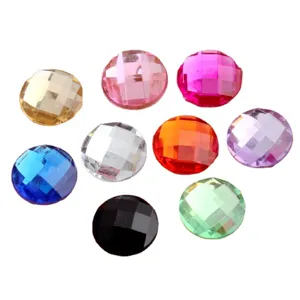 Strass in acrilico sfaccettati rotondi piatti colorati da 16mm per accessori di gioielli artigianali