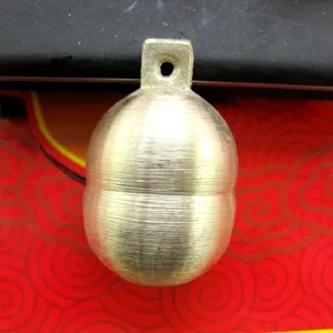 Brass gourd pendant DIY metal bell accessory vintage ethnic style handmade craft finding 90c