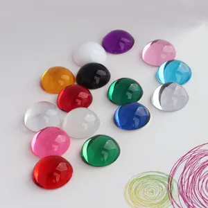 Cabochons en acrylique 18mm dôme rond dos plat patch de pierre précieuse bricolage bijoux artisanat