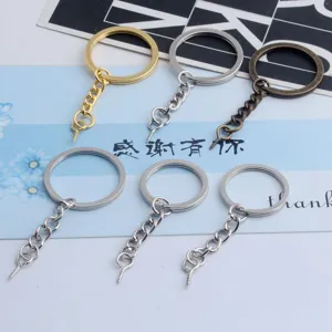 Anneaux de porte-clés en métal pour loisirs créatifs avec vis, couleurs variées pour breloques.