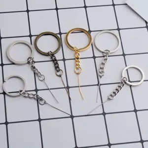 DIY handmade keychain rings set with 9-pin chains for craft jewelry making and accessories