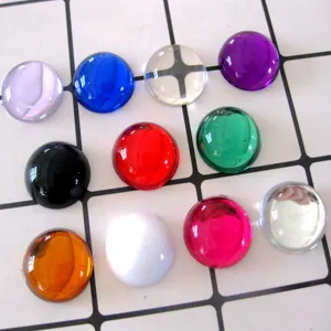 DIY flatback acrylic gems 20mm round cabochons colorful craft supplies for jewelry making