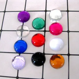 DIY acrylic flatback cabochons 20mm round smooth resin gems for handmade jewelry crafts main view