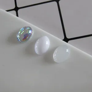 DIY Acryl Oval Flachruecken Edelsteine Cabochons 10x14mm Glatte Strass Schmuck Zubehoer