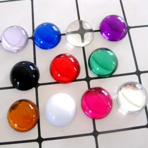 DIY flatback round cabochons 20mm smooth resin glass gems colorful craft jewelry making parts