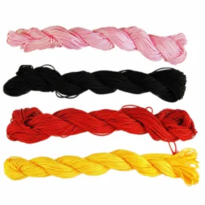 Cordon en polyester coloré pour la fabrication de bijoux DIY, ficelle tressée 1mm.