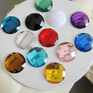 DIY Acryl Strasssteine flache Rückseite 30mm facettierte runde Edelsteine für Handwerk