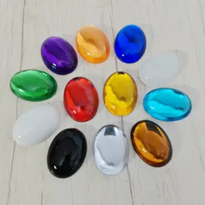DIY acrylic rhinestone oval flatback cabochon craft gems for handmade jewelry making parts.