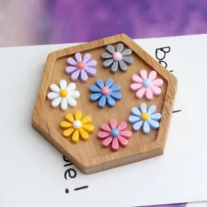 Colorful resin daisy flower flatback cabochons for DIY handmade jewelry earrings hair accessories