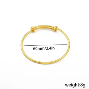 Gold adjustable wire bangle bracelet for women, simple minimalist fashion wrist jewelry daily wear.