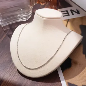 Roestvrijstalen doosketting halsketting voor vrouwen minimalistische zilveren sieraden