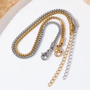 Roestvrijstalen doosketting ketting 1,2 mm titanium stalen ketting voor dames sieraden groothandel
