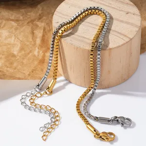 Roestvrijstalen vierkante ketting 1.2mm titanium staal ketting voor vrouwen mode sieraden.