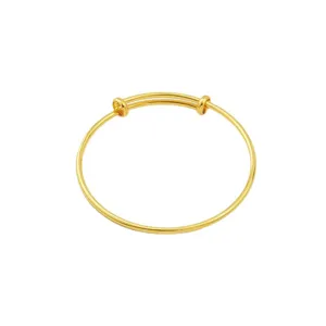 Fashion minimalist golden adjustable wire bangle bracelet for women, elegant daily wear jewelry.