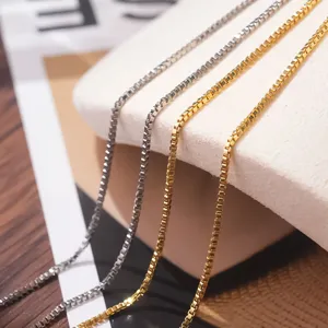Minimalistische Roestvrij Stalen Box Ketting Goud Zilver Verguld Basis Dunne Schakelketting Dagelijks Mode Vrouwen Sieraden Cadeau