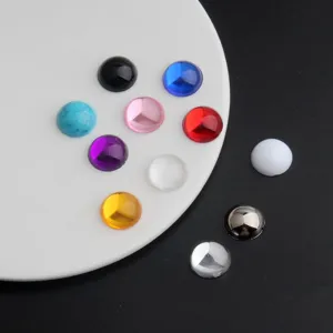 Cabochon strass acrilico piatto 15mm multicolore gemme artigianato per gioielli DIY