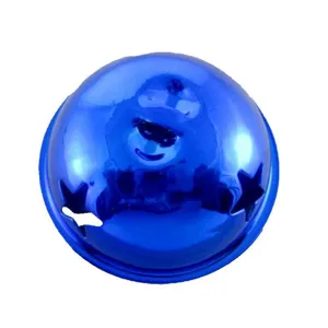 Blue metal craft jingle bell with star cutouts for DIY decoration and holiday ornaments