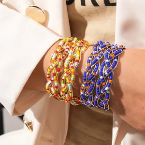Boheems meerdradig zaadkraal open manchet armband, etnische mode sieraden voor vrouwen chic.