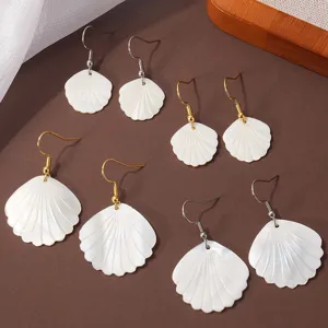 Zomer strand witte schelp oorbellen minimalistisch stijlvol hangende oorbellen set