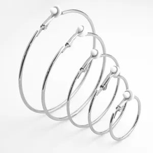 Zilveren oorbellen set, verschillende maten metallische minimalisten grote oorbellen.