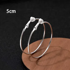 5cm Grote Creolen Dames Luxe Metaal Clip Oorbellen Eenvoudige Mode Sieraden Stuks