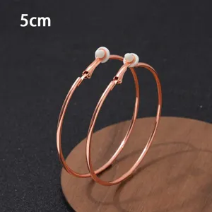 Roségoud grote creolen 5cm statement metalen clip oorbellen voor vrouwen elegante sieraden