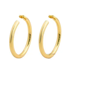 Grote dikke gouden oorbellen creolen voor dames, 925 zilveren naald, elegante messing sieraden.
