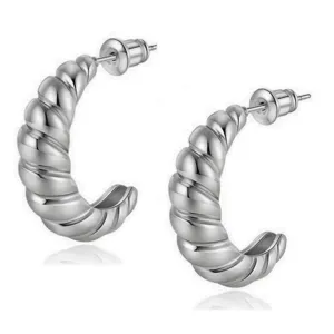 Elegante dikke gedraaide oorbellen voor dames, stijlvolle geometrische metalen oorbellen.
