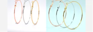 Klassieke minimalistische grote oorbellen creolen voor dames, stijlvolle ronde metalen sieraden.