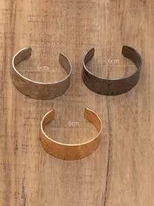 Breed metalen manchet armband set open verstelbare statement bangle minimalistische stijl cool
