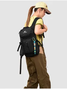 Durable black outdoor backpack, large capacity multifunction hiking and travel bag for sports.