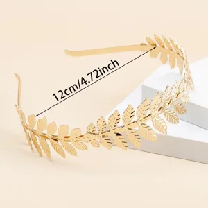 Gouden metalen bladeren haarband bruid haaraccessoire elegante kroon voor vrouwen 12cm
