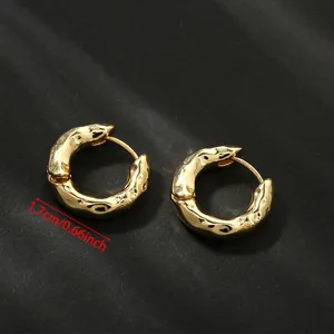 Gouden onregelmatige créoles oorbellen voor dames, minimalisten geometrische sieraden.