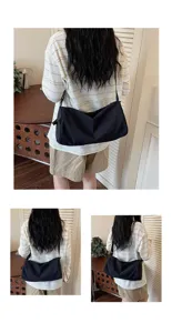 Sac à bandoulière en nylon minimaliste, grand sac cabas décontracté pour femme quotidien.