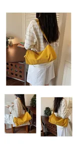 Sac à bandoulière en nylon minimaliste et polyvalent pour femme, grand format cylindrique