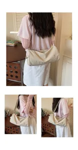 Sac bandoulière cylindre en nylon décontracté pour femme, grande capacité cabas de travail.