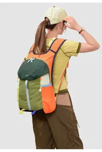 Grote casual reistas-rugzak met dopamine kleurblokontwerp voor buiten wandelen en klimmen.