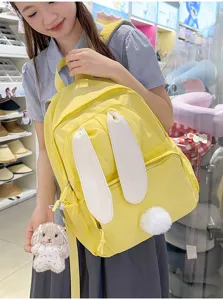 Leuke rugzak met konijnenoren voor dames en meisjes, lichte schooltas voor dagelijks.