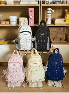Japanse stijl schattige polka dot grote capaciteit rugzak schooltas meerdere kleuren