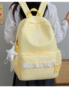 Japanese style star lace backpack for women student large capacity school bag daily use