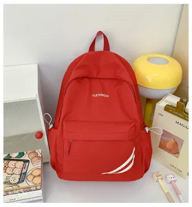 Eenvoudige casual schoolrugzak voor dames, lichtgewicht en grote capaciteit tas.