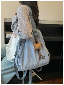 Casual nylon trekkoord rugzak multifunctionele schouder tote tas grote capaciteit reisdagrugzak