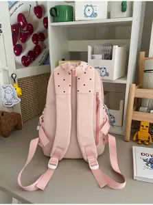 Japanse stijl roze grote capaciteit schoolrugzak voor studenten, schattige casual Mori dagrugzak.