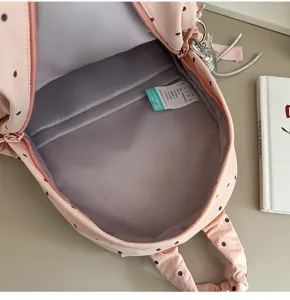 Japanse stijl roze polkadot rugzak grote capaciteit schooltas casual schattige dagtas