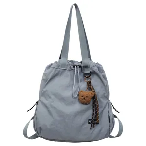 Nylon trekkoord rugzak en shopper tas voor dames, grote capaciteit reizen vrijetijd.