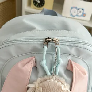 Schattige konijnenoren rugzak voor tieners meisje, kawaii schooltas lichtgewicht casual reizen.