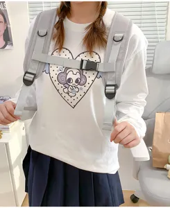 Detailed view of casual backpack straps and wear style, lightweight design for daily student use.